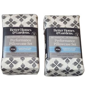 Better Homes Gardens HygroCotton King Pillowcase Sets Zaiba Ditsy 2 Pack New